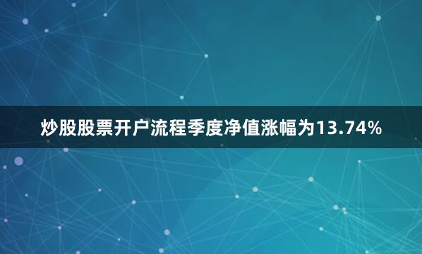 炒股股票开户流程季度净值涨幅为13.74%